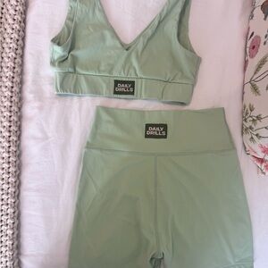 Daily Drills Sage Green Workout Ensemble